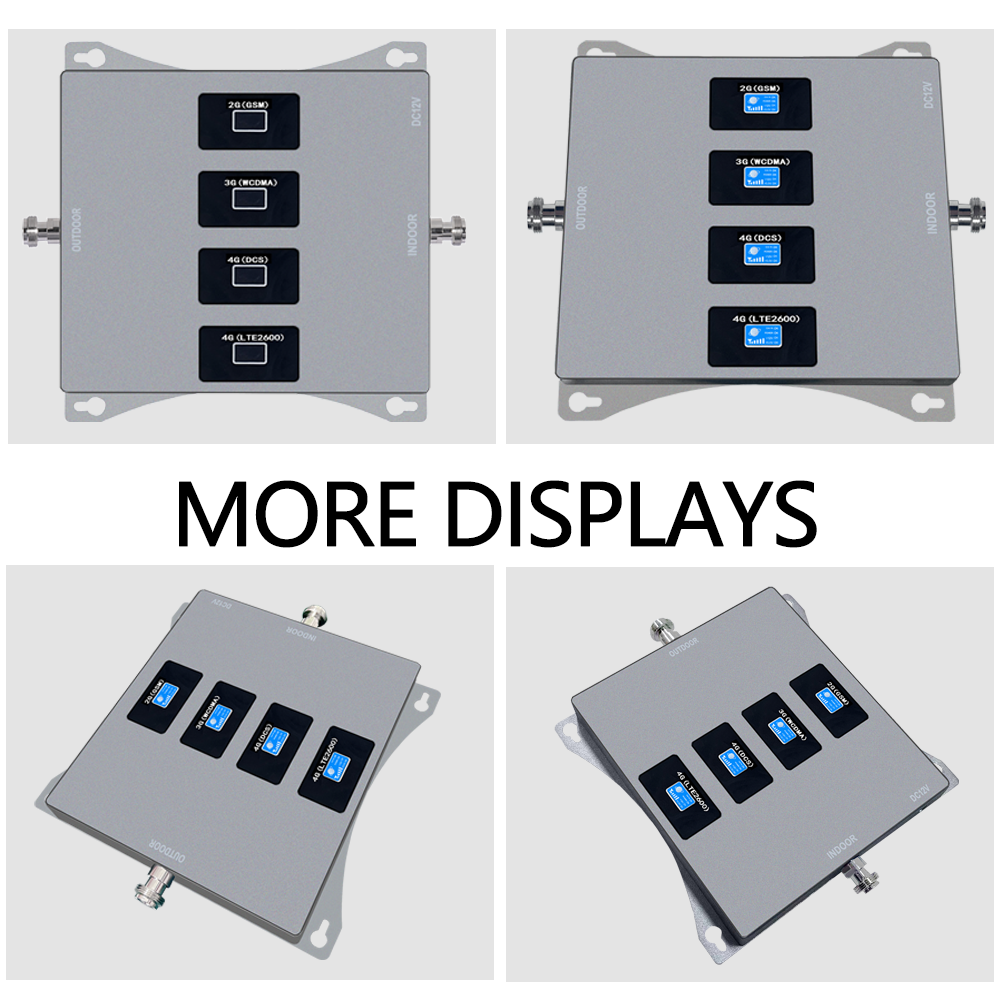 Quad-Band GSM900 1800 2100 LTE2600MHz Signal Booster Mobile Repeater 2G 3G 4G Phone Signal Amplifier